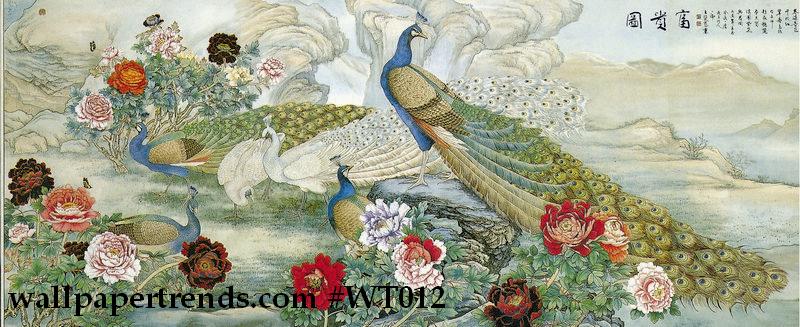 wallpaper murals. Peacock Walk Wall Mural